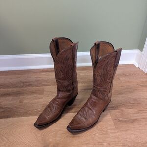 Women's Brown Leather Lucchese Western Boots 7.5